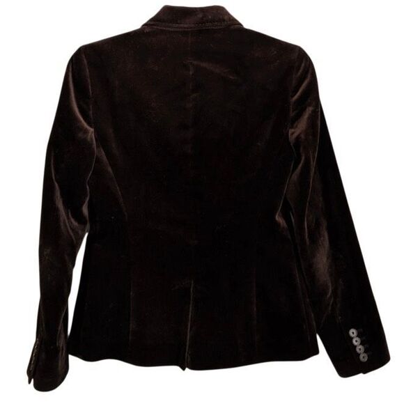 J. Crew Brown Velvet Schoolboy Blazer Women’s Size Small Flap Pocket Trim Stitch - Picture 5 of 8